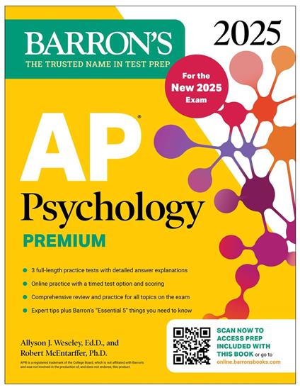 AP Psychology Premium, 2025: Prep Book for the New 2025 Exam with 3 Practice Tests + Comprehensive Review + Online Practice