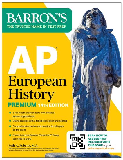 AP European History Premium, Fourteenth Edition: Prep Book with 5 Practice Tests + Comprehensive Review + Online Practice (2026)