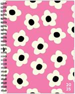 Pink Flowers 2025 6.5 X 8.5 Softcover Weekly Planner