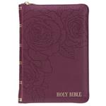 KJV Bible Compact Faux Leather Merlot W/Zipper