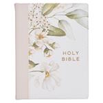 KJV Note-Taking Bible Faux Leather Hc Gray Floral Printed