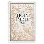 KJV Bible Thinline LP White and Gold W/Zipper