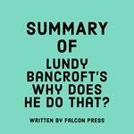 Summary of Lundy Bancroft’s Why Does He Do That?