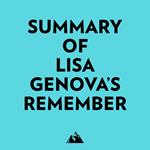 Summary of Lisa Genova's Remember