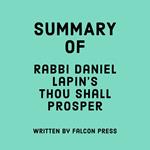 Summary of Rabbi Daniel Lapin's Thou Shall Prosper
