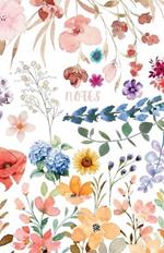 Colourful Floral Notebook: Watercolour Flower Journal Diary Sketchbook