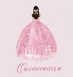 Quinceanera Guest Book with pink dress (hardback)