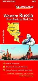 Michelin Western Russia Road and Tourist Map 805: From Baltic to Black Sea