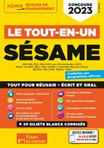 Le tout-en-un SÉSAME - 15 sujets blancs - Ecrits et oraux - Tutos offerts