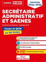 Concours Secrétaire administratif et SAENES - Catégorie B - Cours et QCM en 56 fiches