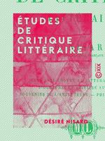 Études de critique littéraire