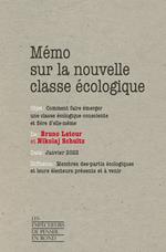 Mémo sur la nouvelle classe écologique - Comment faire émerger une classe écologique consciente et fière d'elle-même