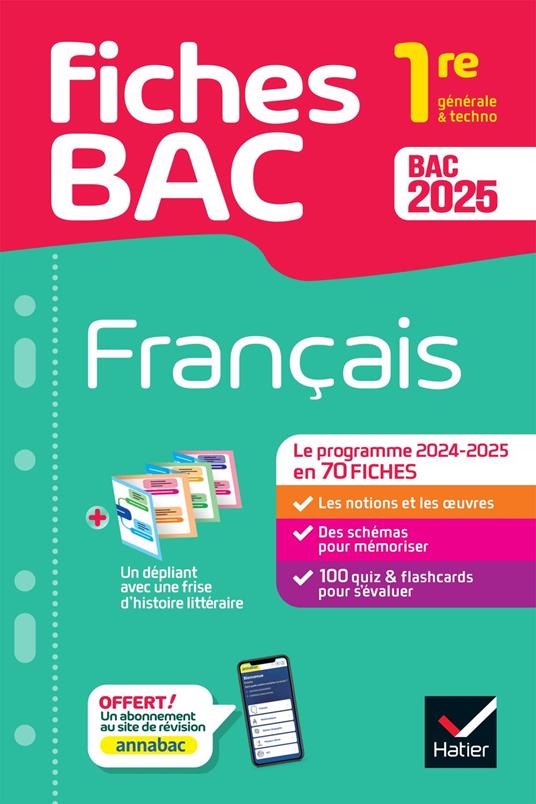 Fiches bac - Français 1re générale & techno Bac 2025