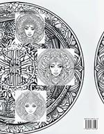 Mandalas Girls Faces .Coloring Pages for Adults