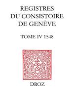 Registres du consistoire de Genève au temps de Calvin