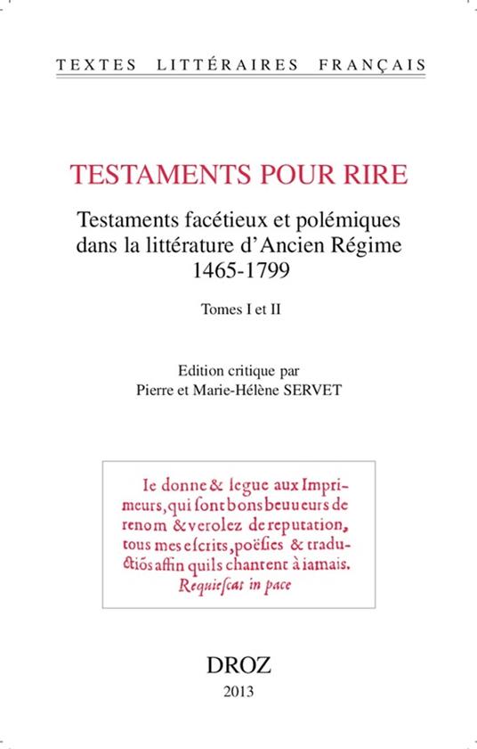 Testaments pour rire