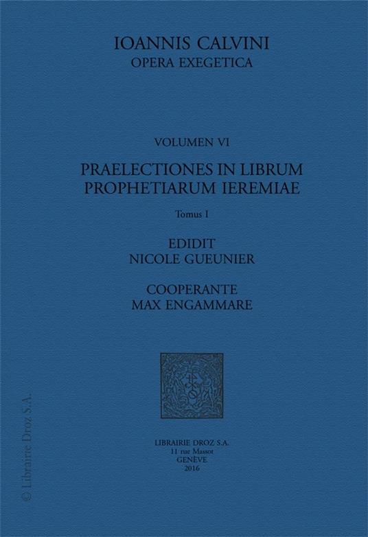 Praelectiones in librum prophetiarum Ieremiae