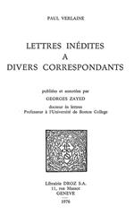 Lettres inédites à divers correspondants