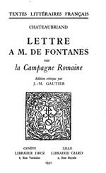 Lettre à M. de Fontanes sur la Campagne Romaine