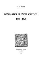 Ronsard's French Critics : 1585-1828