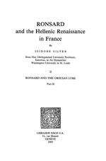 Ronsard and the Hellenic Renaissance in France