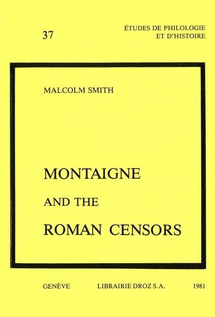 Montaigne and the Roman Censors