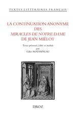 La continuation anonyme des Miracles de Notre Dame de Jean Miélot