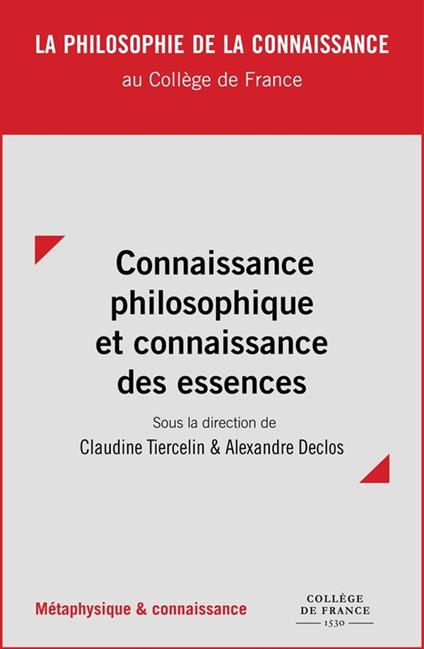 Connaissance philosophique et connaissance des essences