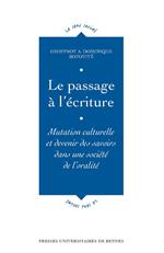 Le passage à l'écriture