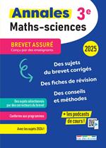 Brevet Assuré : Annales Maths-Sciences - 3e - Édition 2025