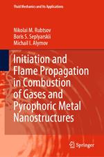 Initiation and Flame Propagation in Combustion of Gases and Pyrophoric Metal Nanostructures