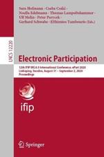 Electronic Participation: 12th IFIP WG 8.5 International Conference, ePart 2020, Linköping, Sweden, August 31 – September 2, 2020, Proceedings