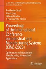 Proceedings of the International Conference on Industrial and Manufacturing Systems (CIMS-2020)