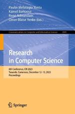Research in Computer Science: 6th Conference, CRI 2023, Yaounde, Cameroon, December 12–13, 2023, Proceedings