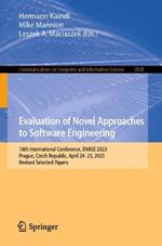 Evaluation of Novel Approaches to Software Engineering: 18th International Conference, ENASE 2023, Prague, Czech Republic, April 24–25, 2023, Revised Selected Papers