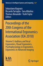 Proceedings of the 20th Congress of the International Ergonomics Association (IEA 2018)