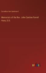 Memorials of the Rev. John Cantine Farrell Hoes, D.D.