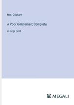 A Poor Gentleman; Complete: in large print