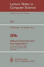 Attribute Grammars and their Applications: International Conference, Paris, France, September 19-21, 1990