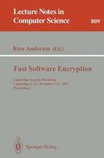 Fast Software Encryption: Cambridge Security Workshop, Cambridge, U.K., December 9 - 11, 1993. Proceedings