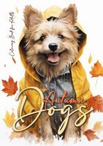 Autumn Dogs Coloring Book for Adults: Grayscale Dog Coloring Book Fall Dogs Autumn Coloring Book for Adults - Dogs Coloring Book Fall - funny Dog Fashion Coloring Books