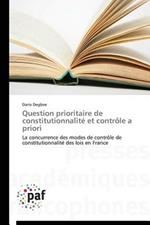 Question Prioritaire de Constitutionnalite Et Controle a Priori