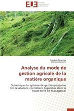 Analyse Du Mode de Gestion Agricole de la Mati re Organique