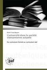 L'Universite Dans La Societe Vietnamienne Actuelle