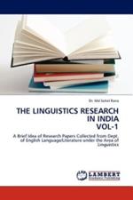 The Linguistics Research in India Vol-1