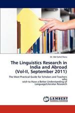 The Linguistics Research in India and Abroad (Vol-II, September 2011)