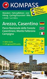 Carta escursionistica n. 2459. Arezzo, Casentino 1:50.000. Ediz. multilingue