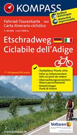 Carta cicloturistica tour n. 7041. Ciclabile dell'Adige-Etschradweg