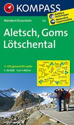 Carta escursionistica n. 122. Aletsch, Goms, Lötschental 1:40.000