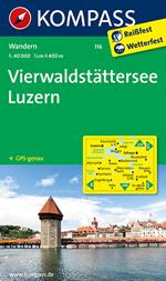 Carta escursionistica n. 116. Vierwaldstättersee, Luzern 1:40.000